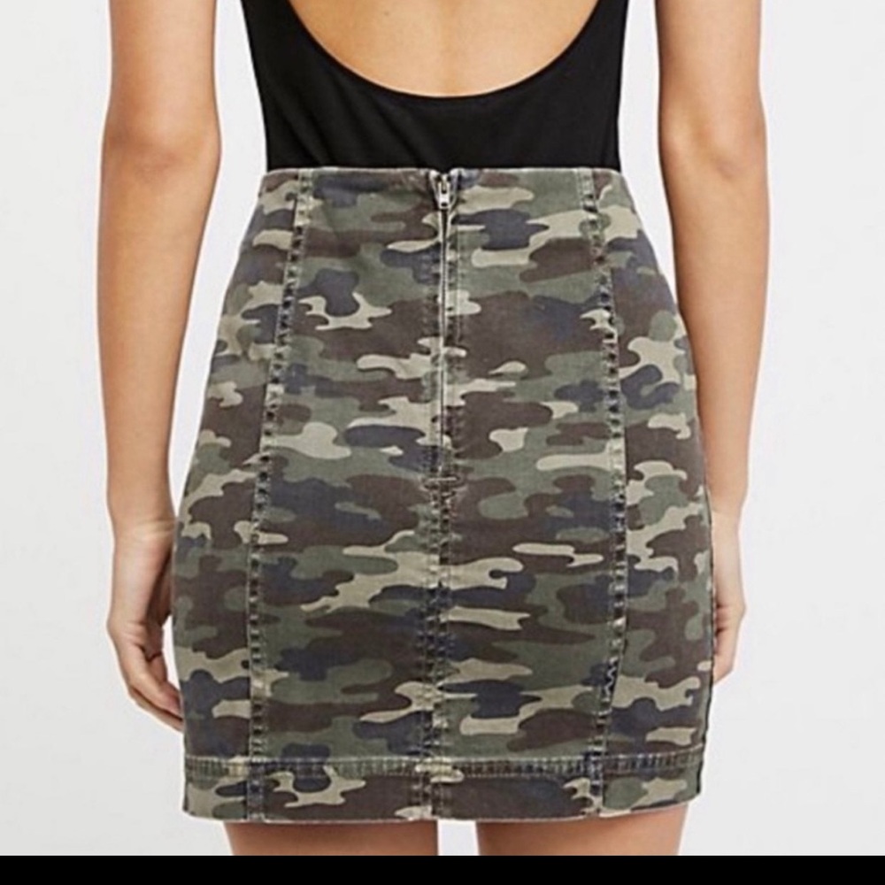 Free People Camouflage Skirt